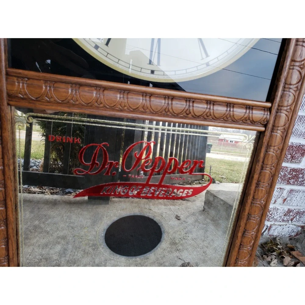 HUGE Vintage Dr. Pepper‎ Wooden Wall Clock - NEVER DISPLAYED!  Soda Advertising